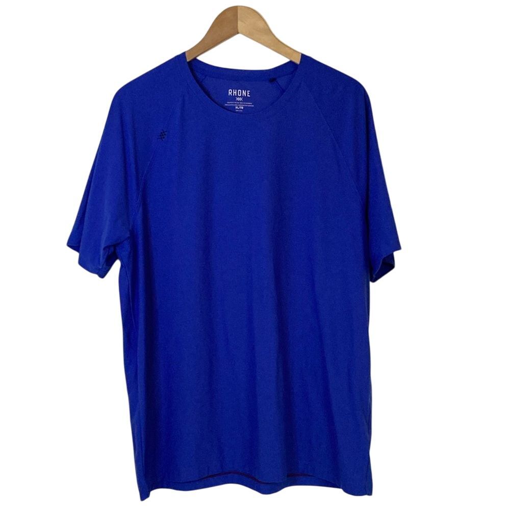 Rhone Reign Mens Short Sleeve‎ Shirt Size XLT Cobalt Blue Activewear